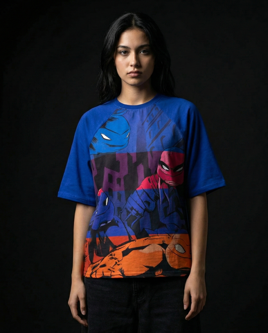 Ninja Turtles Cyan Oversized Raglan T-shirt