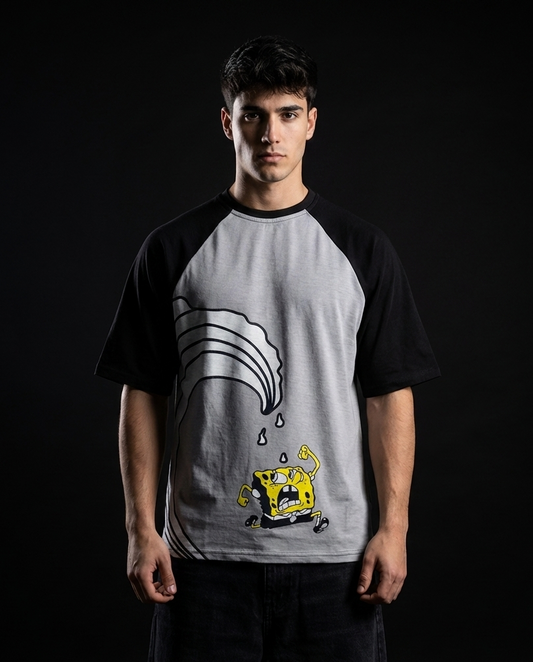 Spongebob Wave Run Oversized Raglan T-shirt