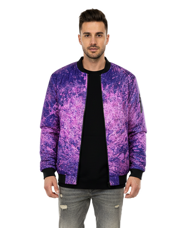 Megento Grunge Bomber Jacket