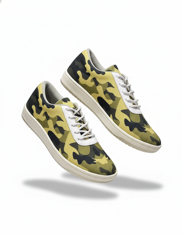 Camoflague White Canvas Sneakers