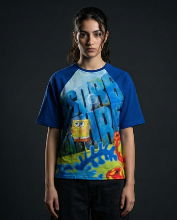 Spongebob Absorb Nature Oversized Raglan T-shirt