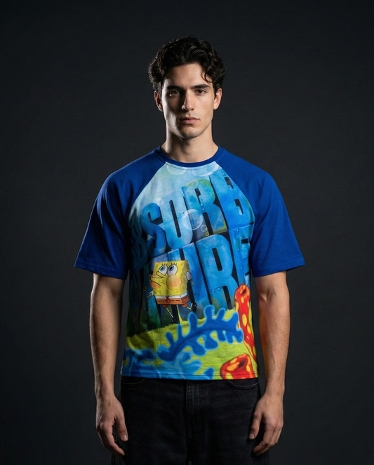 Spongebob Absorb Nature Oversized Raglan T-shirt