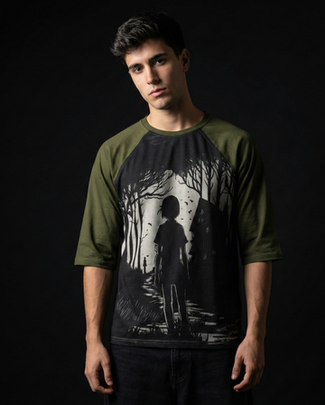 Cabin in Woods Oversized Raglan T-shirt