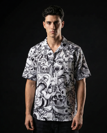 White Doodle Shirt 50% off