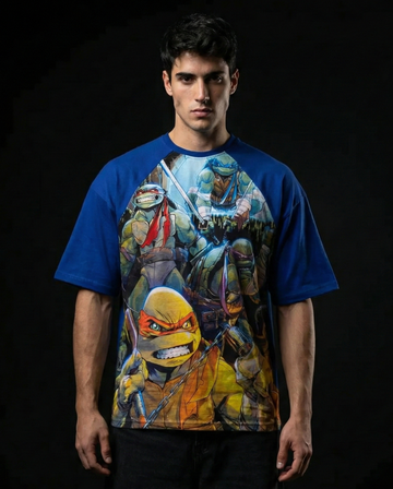 Turtle Battle Stance Oversized Raglan T-shirt