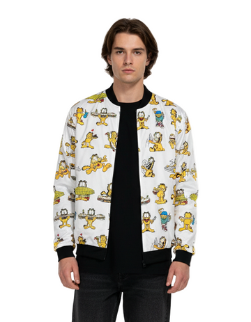 Garfield Foodie Pattern Bomber Jacket