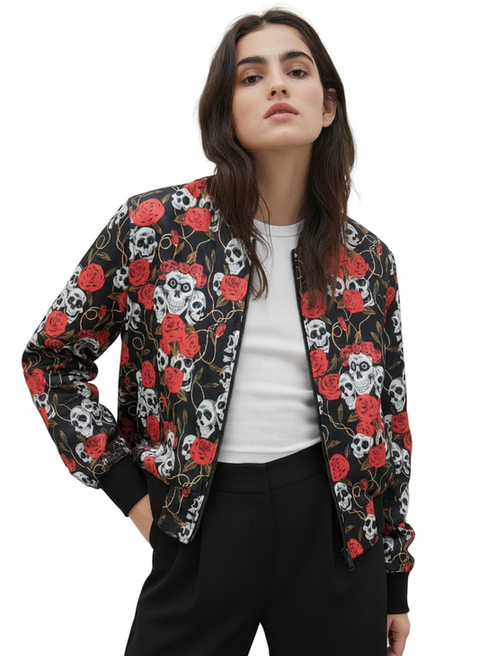 Skull Roses Bomber Jacket