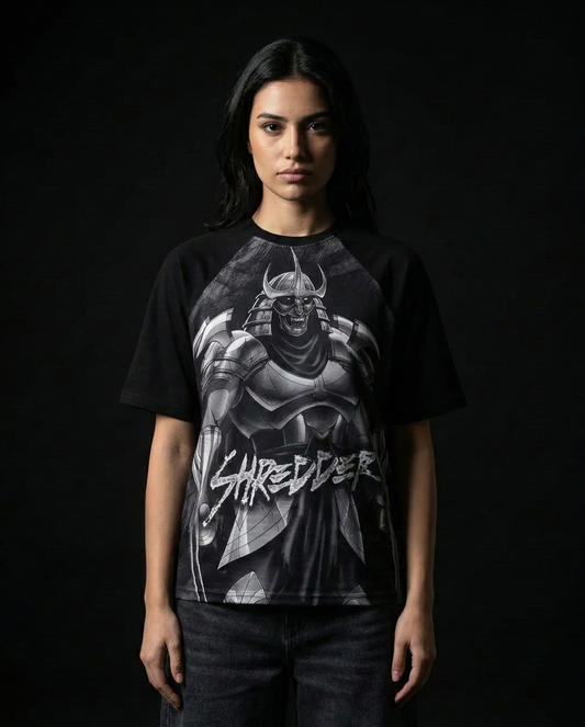 Ninja Turtles Shredder Monochrome Oversized Raglan T-shirt