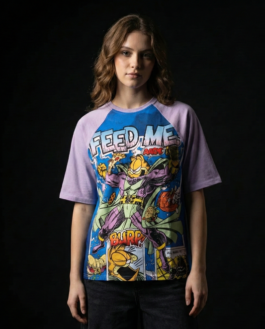 Garfield Feed Me Oversized Raglan T-shirt