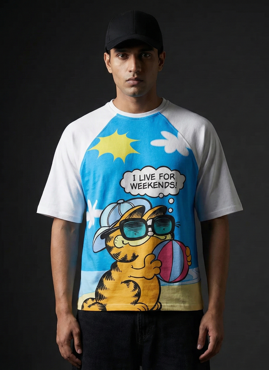 Garfield Weekends Oversized Raglan T-shirt