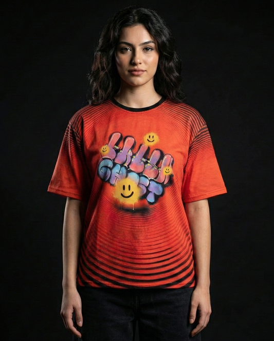 Ghost Smiley Oversized Tshirt