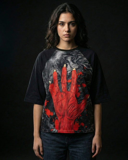 Bloody Claw Oversized Raglan T-shirt