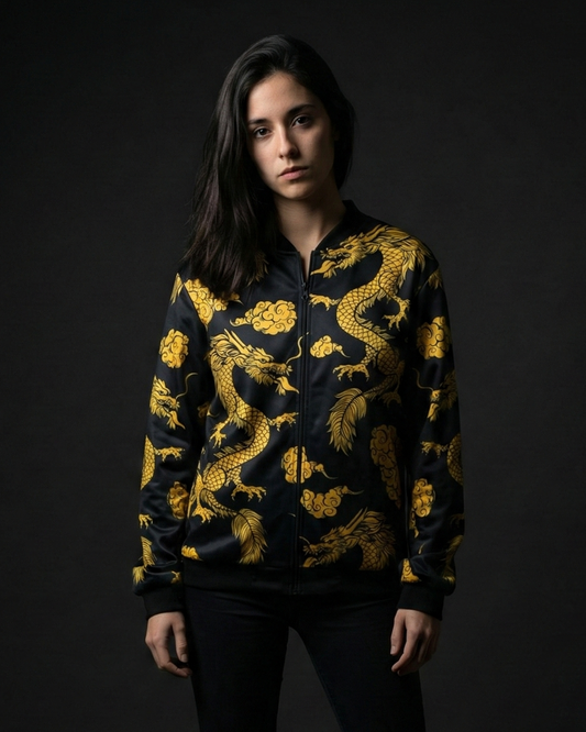 Dragon Master Black Bomber Jacket