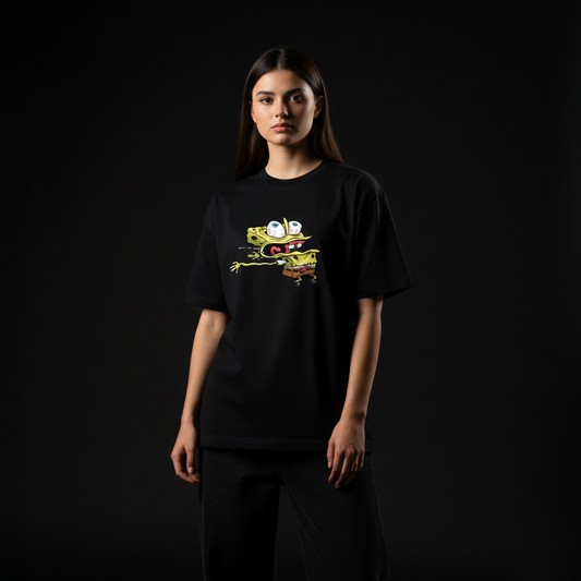 Spongebob Wind Blown 100% Cotton T-shirt