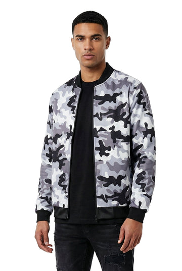 Camo White Bomber Jacket