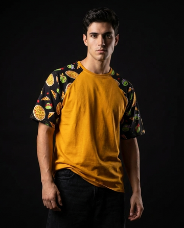 Ninja Turtles & Pizza Oversized Raglan T-shirt