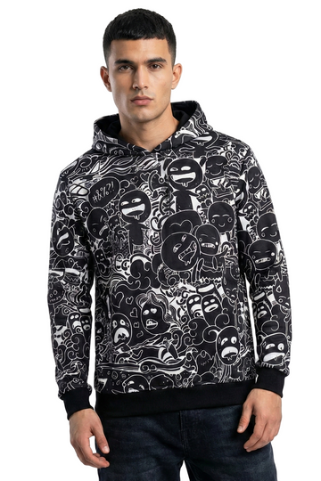 Black Doodle Hoodie