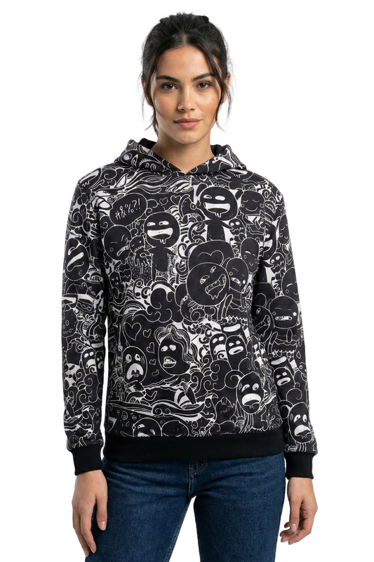 Black Doodle Hoodie