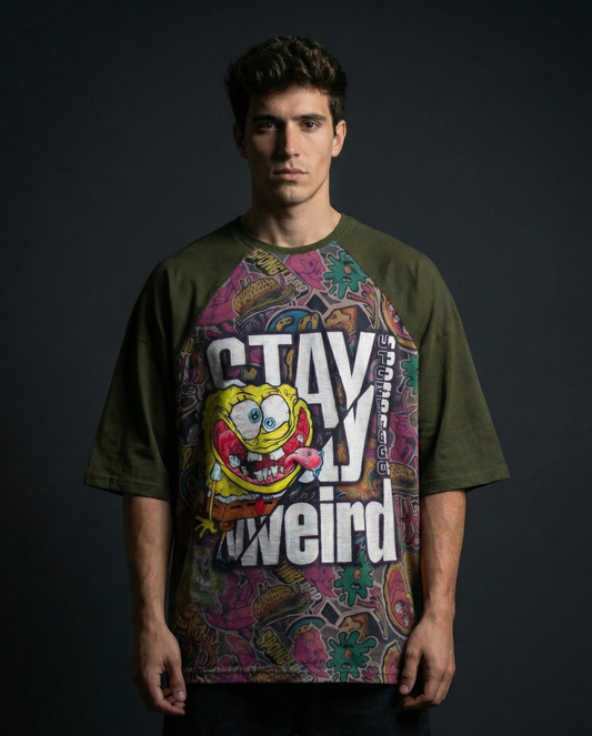 Spongebob Stay Weird Oversized Raglan T-shirt