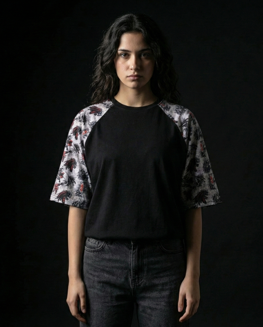 Ninja Turtles Shredder Pattern Oversized Raglan T-shirt