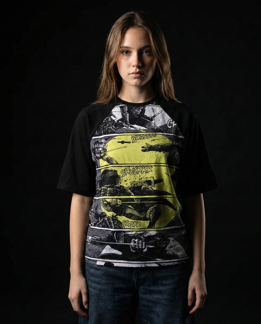 Ninja Turtles Comic Battle Oversized Raglan T-shirt