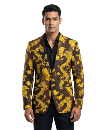 Dragon Mater Printed Blazer
