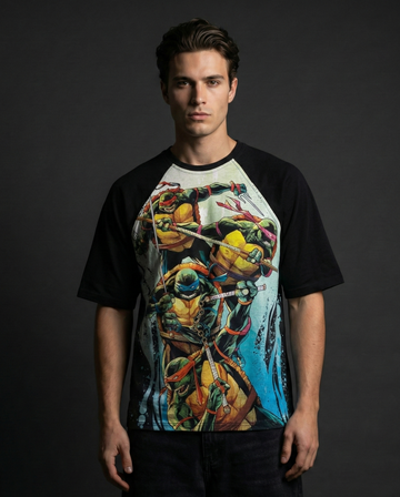Ninja Turtles Sword Attack Oversized Raglan T-shirt