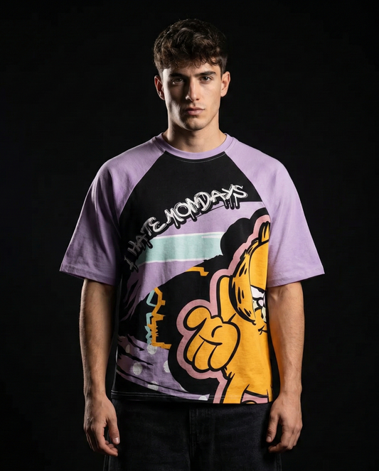 Garfield Hate Mondays Oversized Raglan T-shirt