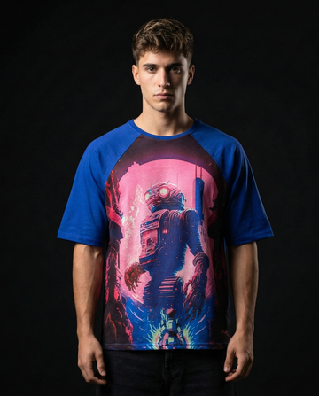 Evil Robo Oversized Raglan T-shirt