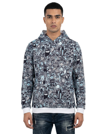 Grey Doodle Hoodie