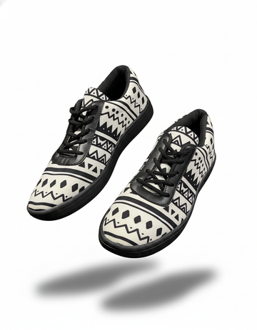 White Tribal Canvas Sneakers