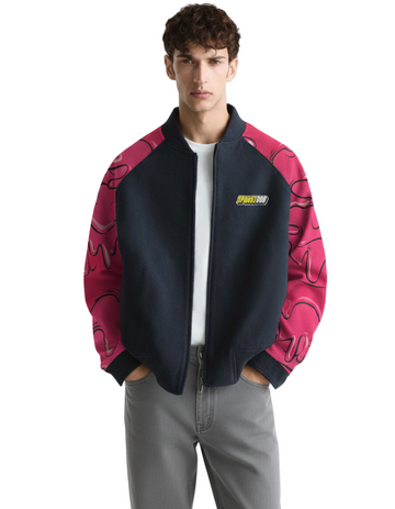 Spongebob Krusty Pants Raglan Bomber Jacket