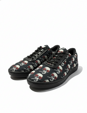 Smoking Skull Canvas Sneakers