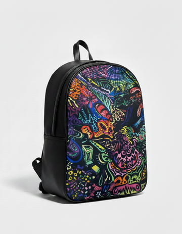 Acid Trip Faux Leather D Backpack