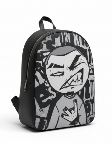 Punk D Faux Leather Backpack