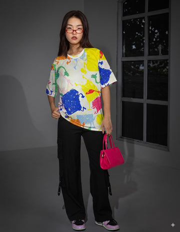 Spongebob Abstract Oversized T-shirt