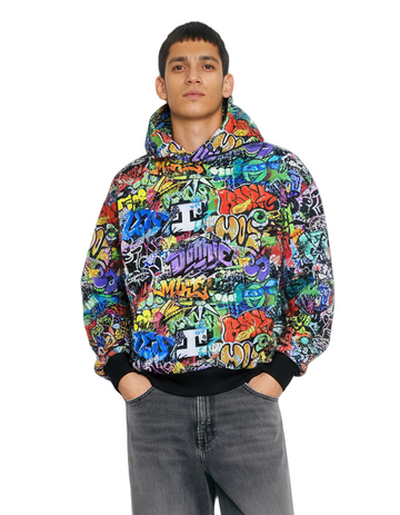 Ninja Turtles Grafitti Drop Shoulder Hoodie
