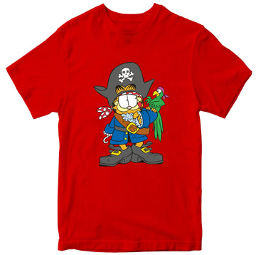 Garfield Pirate Parrot 100% Cotton T-shirt