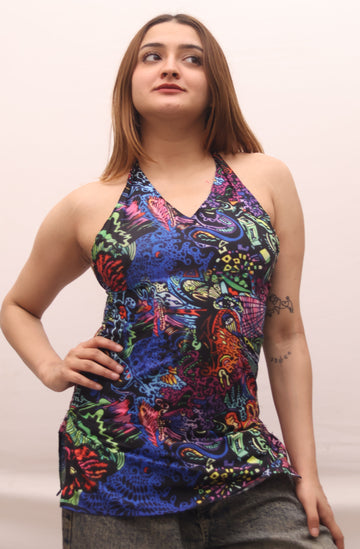 Acid Trip Halter Neck Kurti
