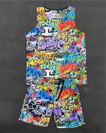 Ninja Turtles Grafitti Tank and Shorts Combo