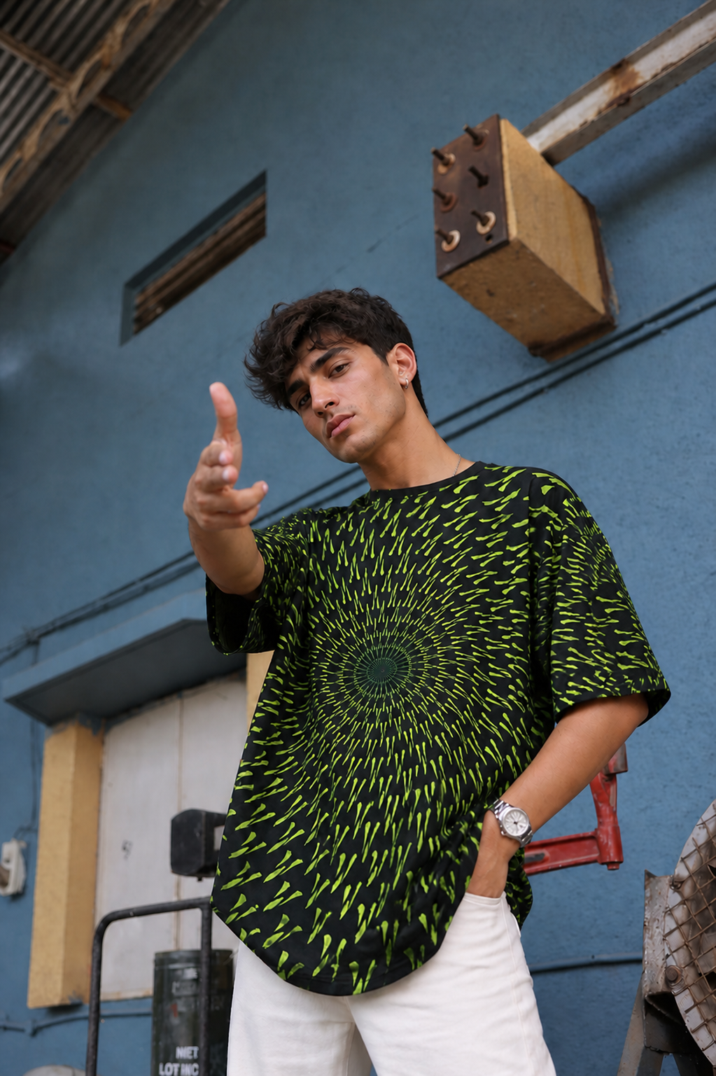 Male Neon Illusion Oversized T-shirt