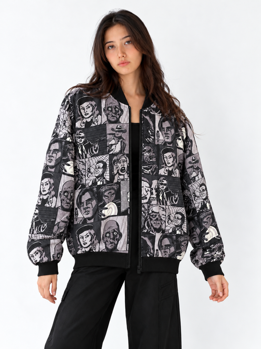 Killer Comics Monochrome Bomber Jacket women