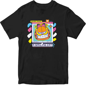 Garfield Never Trust A Smiling Cat 100% Cotton T-shirt
