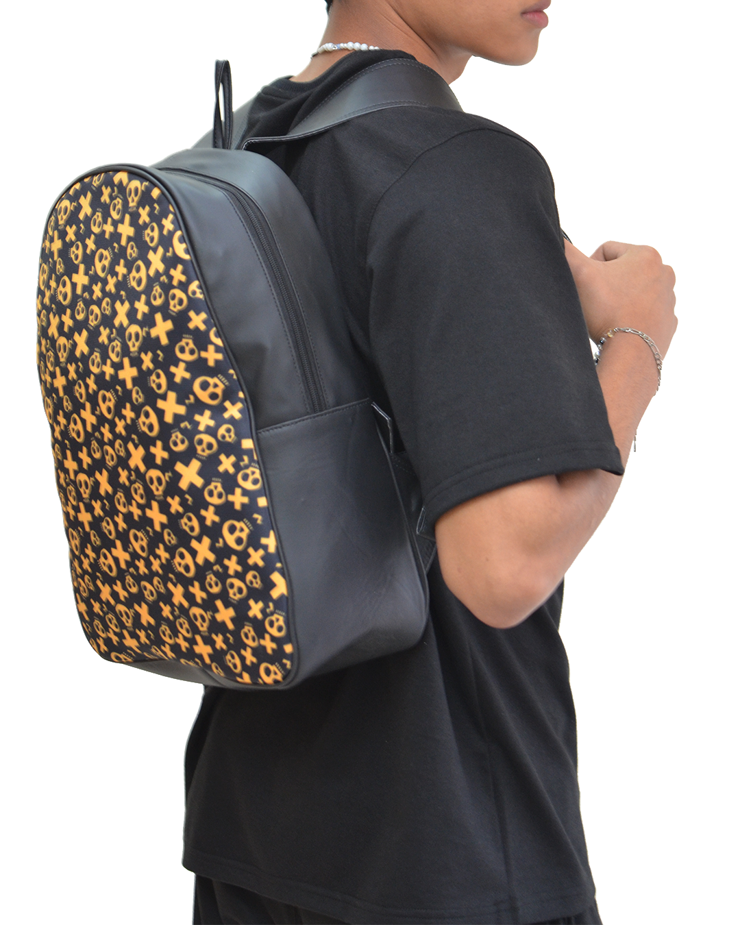 Skully D Faux Leather Backpack