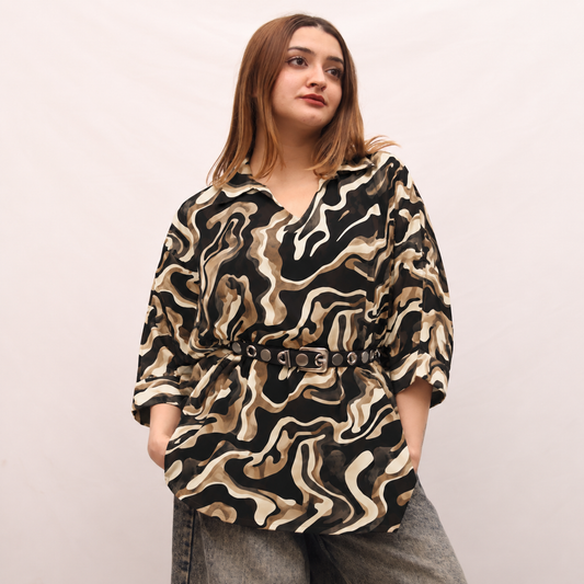 Shades of Gold Boxy Tunic