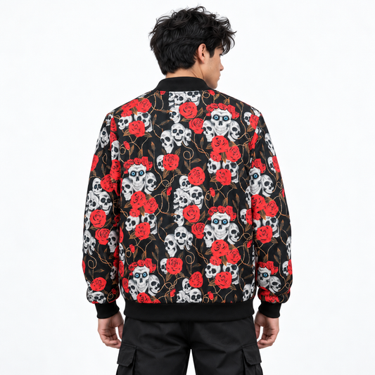 Skull Roses Bomber Jacket