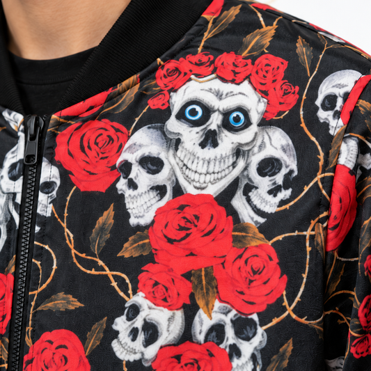 Skull Roses Bomber Jacket