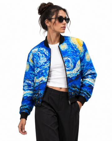 Starry Night Ft. Van Gogh Bomber Jacket women