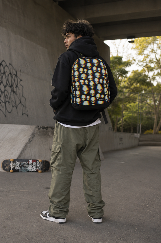 Trippy Alien Canvas Backpack