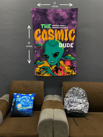 Cosmic Dude On Vacation Room Flag